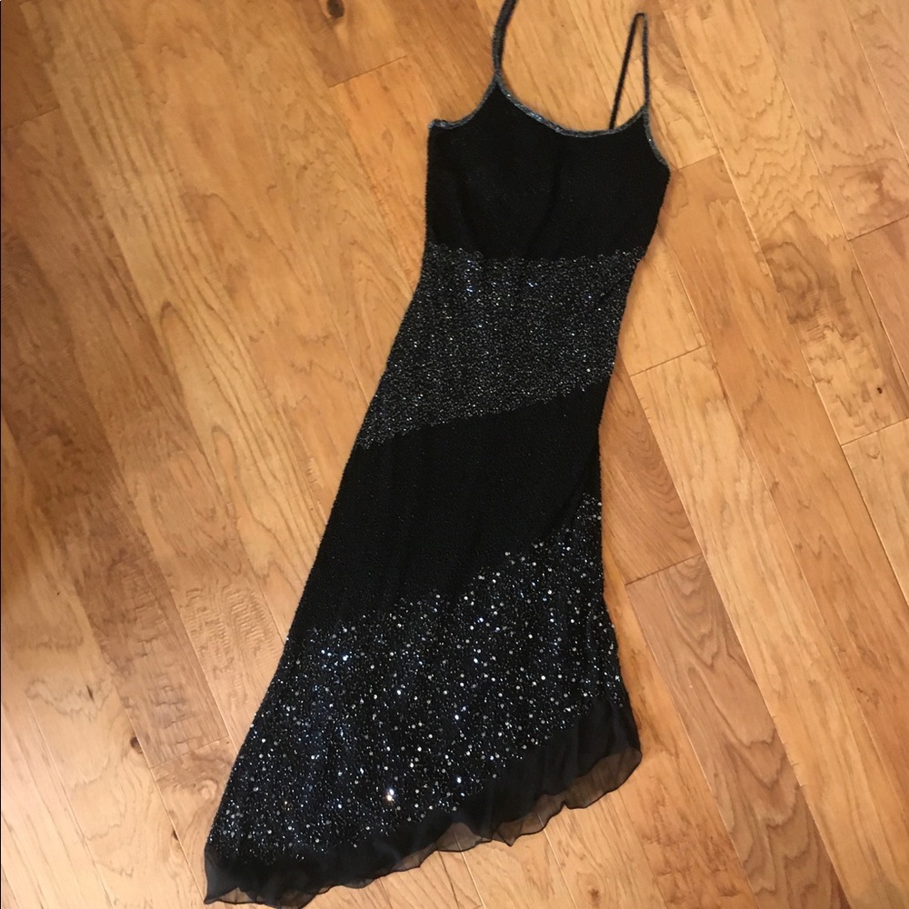 Formal black sequin dress